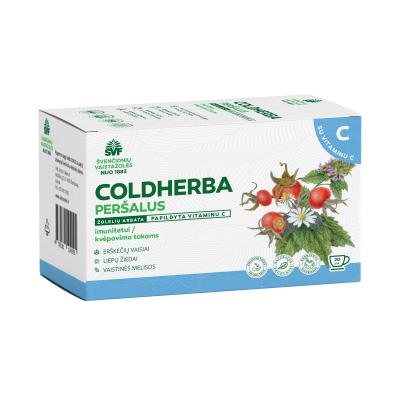 ŠVENČIONIŲ VAISTAŽOLĖS kvėpavimo takams, imunitetui COLDHERBA SU VIT. C, žolelių arbata, x 20 vnt., 2 g