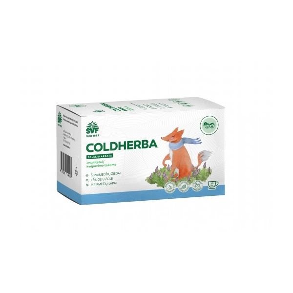 ŠVENČIONIŲ VAISTAŽOLĖS kvėpavimo takams, imunitetui COLDHERBA VAIKAMS, žolelių arbata, x 20 vnt., 1.5 g