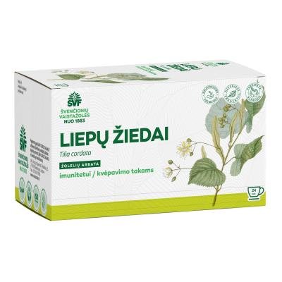 ŠVENČIONIŲ VAISTAŽOLĖS LIEPŲ ŽIEDAI, žolelių arbata, 24 vnt., 1.5 g