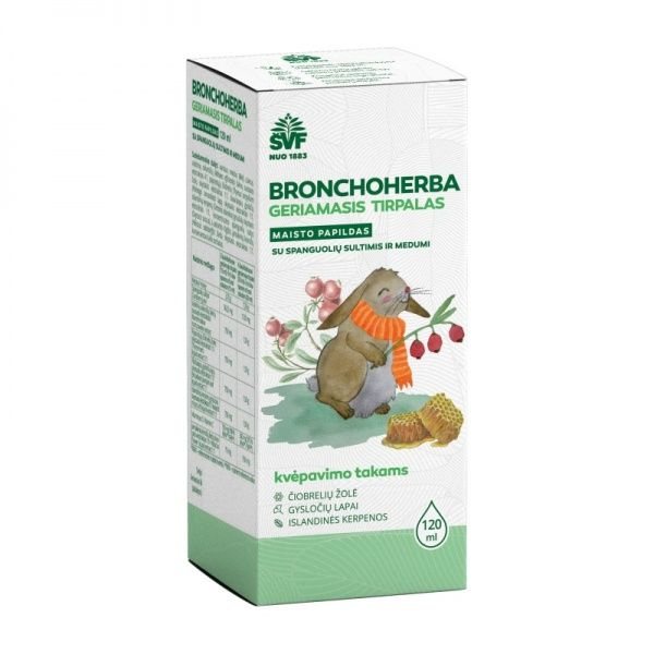 ŠVENČIONIŲ VAISTAŽOLĖS maisto papildas BRONCHOHERBA, 120 ml