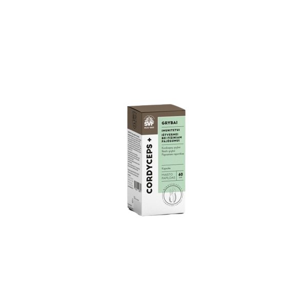 ŠVENČIONIŲ VAISTAŽOLĖS maisto papildas CORDYCEPS+, 60 kaps.