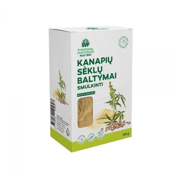 ŠVENČIONIŲ VAISTAŽOLĖS maisto papildas KANAPIŲ SĖKLŲ BALTYMAI, 200 g