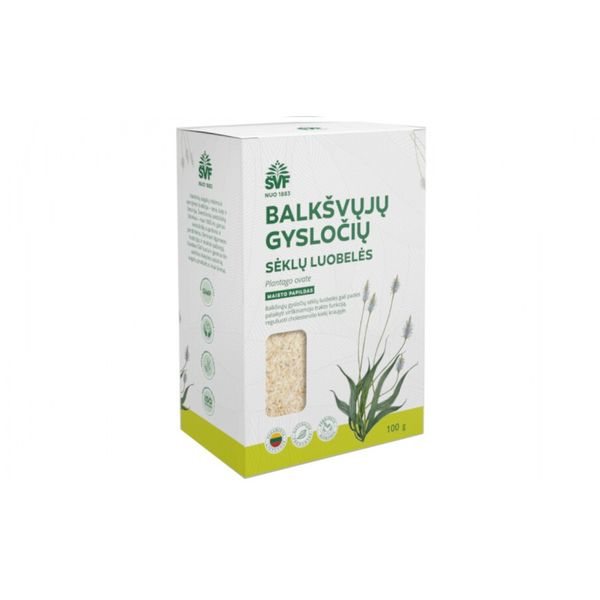 ŠVENČIONIŲ VAISTAŽOLĖS maisto papildas maistinės skaidulos BALKŠVŲJŲ GYSLOČIŲ SĖKLŲ LUOBELĖS, 100 g