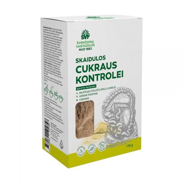ŠVENČIONIŲ VAISTAŽOLĖS maisto papildas SKAIDULOS CUKRAUS KONTROLEI, 150 g