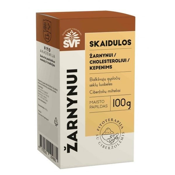 ŠVENČIONIŲ VAISTAŽOLĖS maisto papildas skaidulos su ciberžole, ŽARNYNUI, 100 g