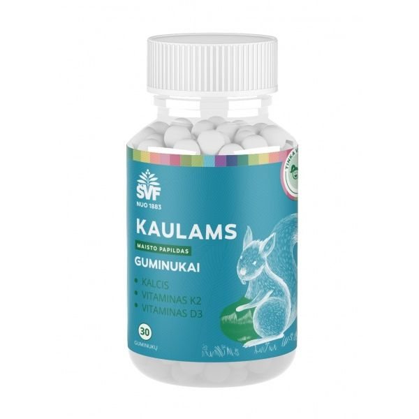 ŠVENČIONIŲ VAISTAŽOLĖS maisto papildas vaikams su kalciu ir vitaminu D KAULAMS, 30 guminukų