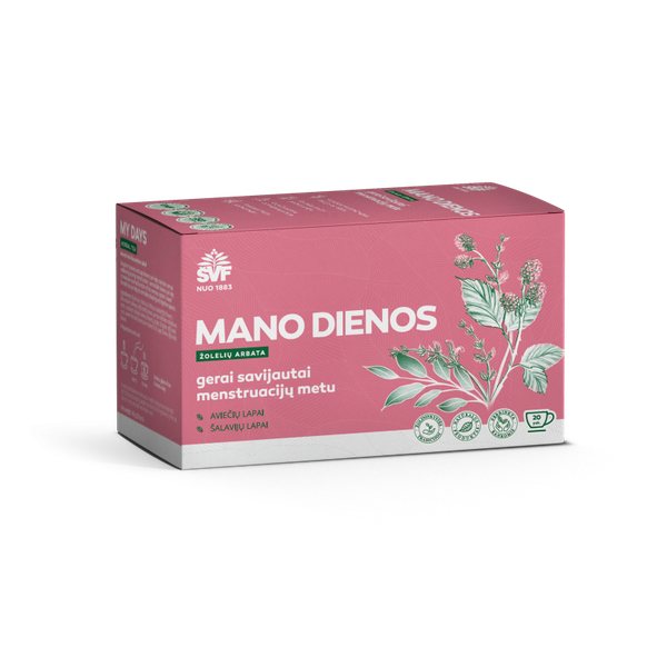 ŠVENČIONIŲ VAISTAŽOLĖS menstruacijoms MANO DIENOS, žolelių arbata, x 20 vnt., 2 g
