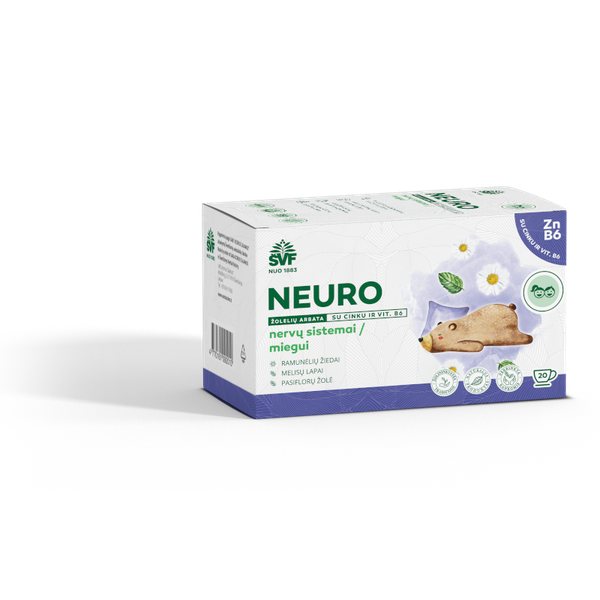 ŠVENČIONIŲ VAISTAŽOLĖS nervų sistemai, miegui NEURO VAIKAMS, žolelių arbata, x 20 vnt., 1.5 g