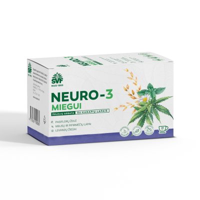 ŠVENČIONIŲ VAISTAŽOLĖS NEURO-3 SU KANAPIŲ LAPAIS, žolelių arbata, x 20 vnt., 1.5 g