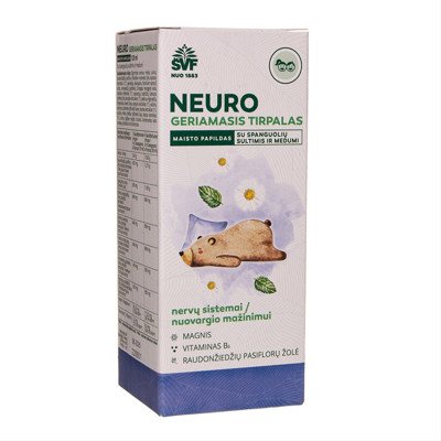 ŠVENČIONIŲ VAISTAŽOLĖS NEURO, geriamasis tirpalas vaikams, miegui, nervų sistemai, 120 ml