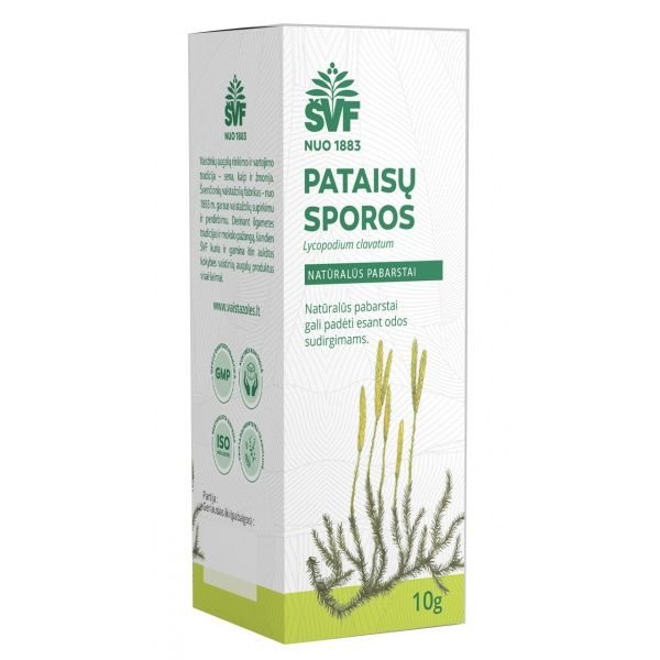 ŠVENČIONIŲ VAISTAŽOLĖS odos sudirgimams PATAISŲ SPOROS, 10 g
