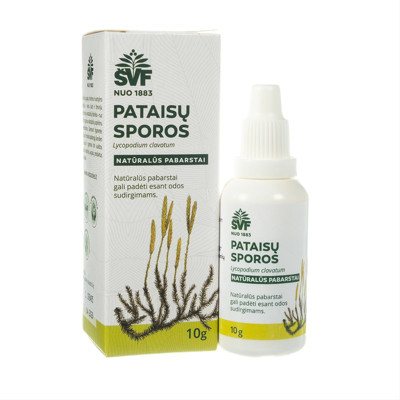 ŠVENČIONIŲ VAISTAŽOLĖS PATAISŲ SPOROS, odos priežiūrai, 10 g