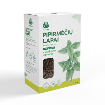 ŠVENČIONIŲ VAISTAŽOLĖS PIPIRMĖČIŲ LAPAI, žolelių arbata, 50 g