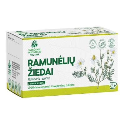 ŠVENČIONIŲ VAISTAŽOLĖS RAMUNĖLIŲ ŽIEDAI, žolelių arbata, x 24 vnt., 1 g