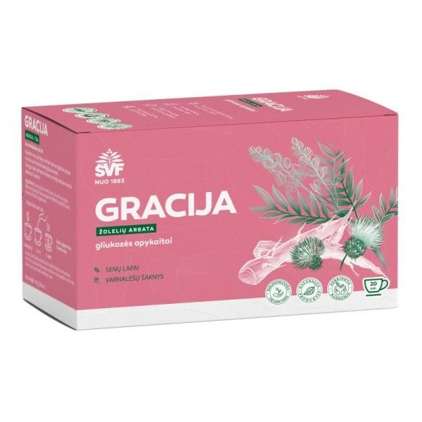 ŠVENČIONIŲ VAISTAŽOLĖS riebalų apykaitai GRACIJA, gliukozės apykaitai, x 20 vnt., 2 g