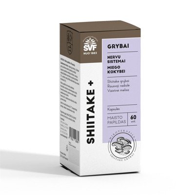 ŠVENČIONIŲ VAISTAŽOLĖS SHIITAKE+, nervų sistemai, miegui, 60 kapsulių