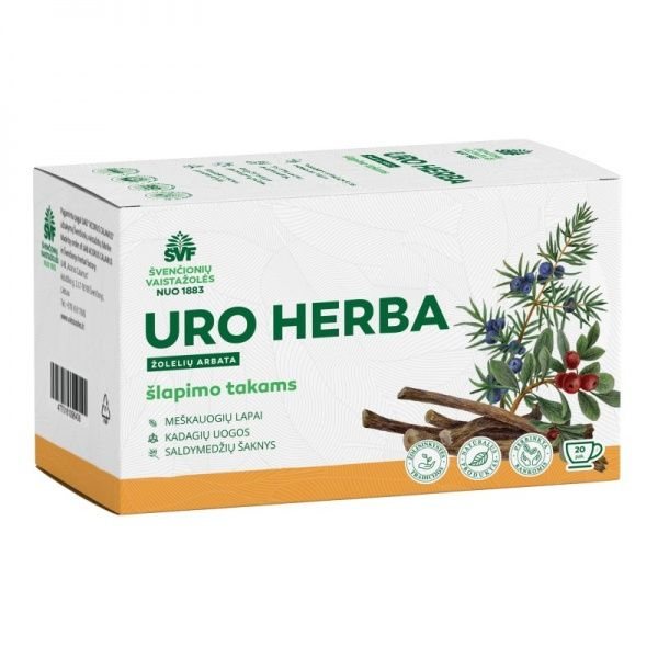 ŠVENČIONIŲ VAISTAŽOLĖS šlapimo takams UROHERBA, žolelių arbata, x 20 vnt., 1.5 g