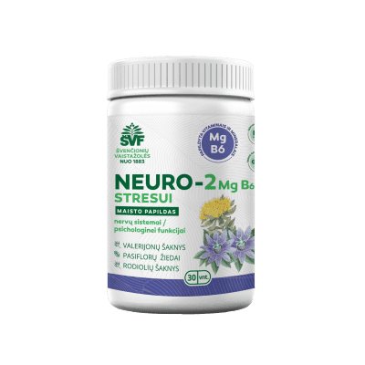 ŠVENČIONIŲ VAISTAŽOLĖS stresui NEURO-2 Mg B6, 30 kaps.