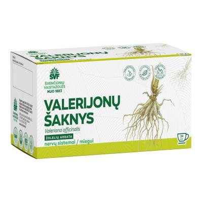 ŠVENČIONIŲ VAISTAŽOLĖS VALERIJONŲ ŠAKNYS, žolelių arbata, x 24 vnt., 2 g