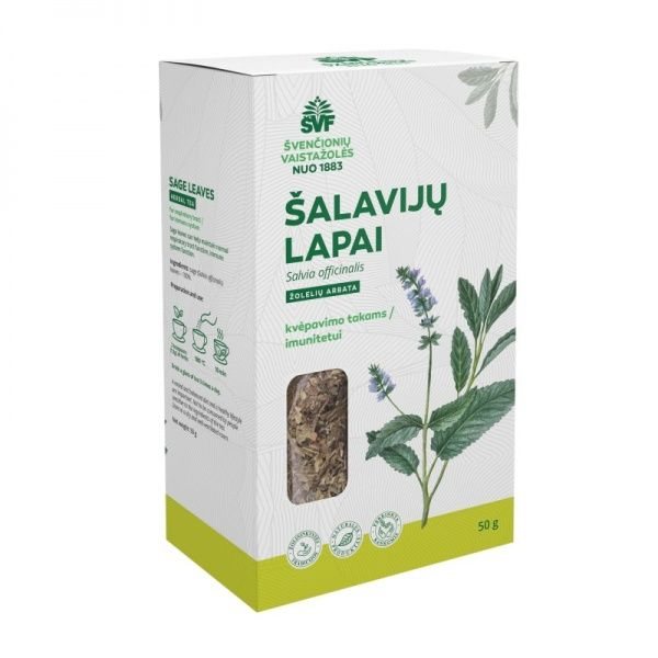 ŠVENČIONIŲ VAISTAŽOLĖS žolelių arbata ŠALAVIJŲ LAPAI, 50 g