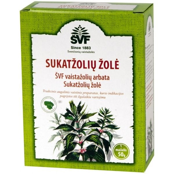 ŠVENČIONIŲ VAISTAŽOLĖS žolelių arbata SUKATŽOLIŲ ŽOLĖ, 50 g
