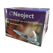 Švirkštai su adata, užsukami NEOJECT, 5 ml, 100 vnt., 23 g