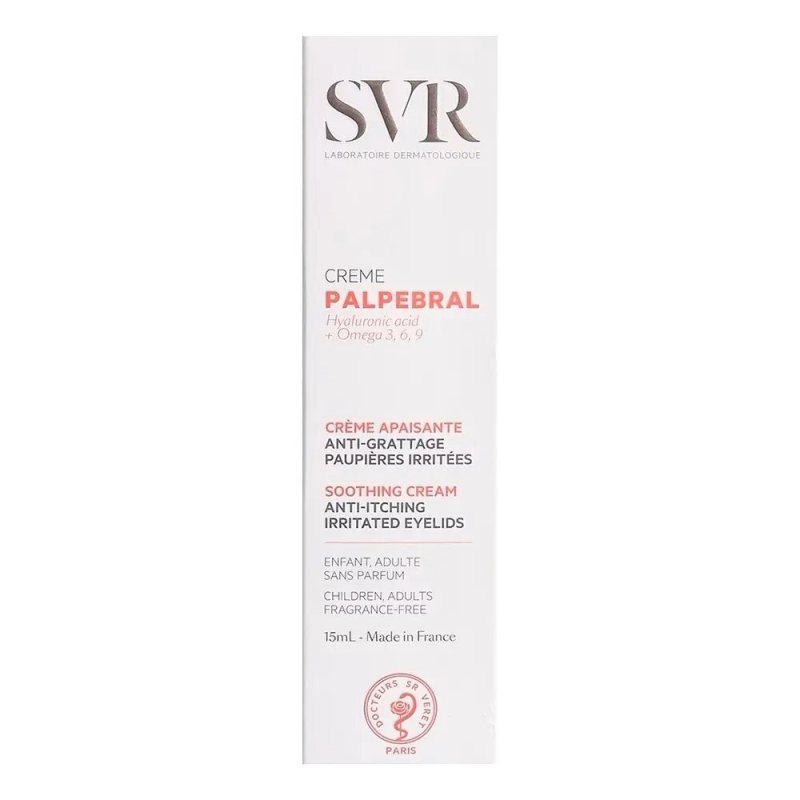 SVR PALPEBRAL raminantis kremas sudirgusiai odai aplink akis, 15 ml