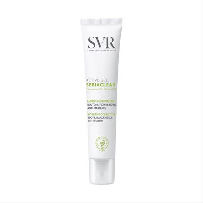 SVR SEBIACLEAR ACTIVE GEL, intensyvaus poveikio veido kremas nuo spuogų ir inkštirų, 40 ml