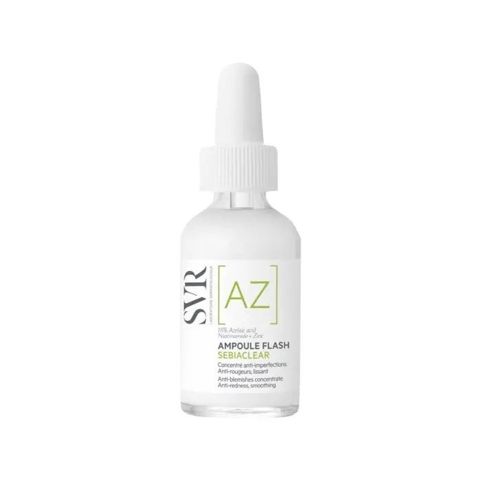 SVR SEBIACLEAR AMPOULE FLASH lyginamasis serumas su 15% azelaino rūgštimi, 30 ml