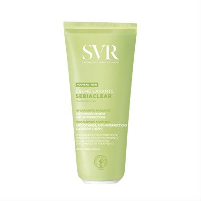 SVR SEBIACLEAR CRÈME LAVANTE, kreminis drėkinamasis veido prausiklis riebiai, probleminei odai, 200 ml