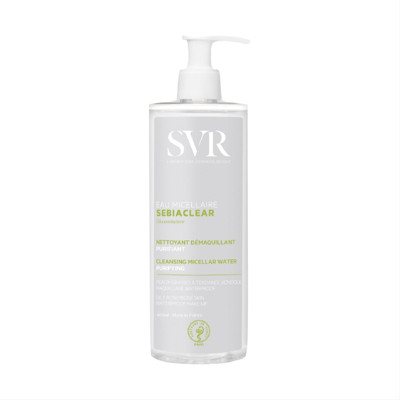 SVR SEBIACLEAR EAU MICELLAIRE, valomasis micelinis vanduo riebiai, probleminei odai, 400 ml
