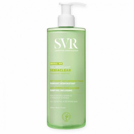 SVR SEBIACLEAR gelinis prausiklisia riebiai, į aknę linkusiai odai, 400 ml