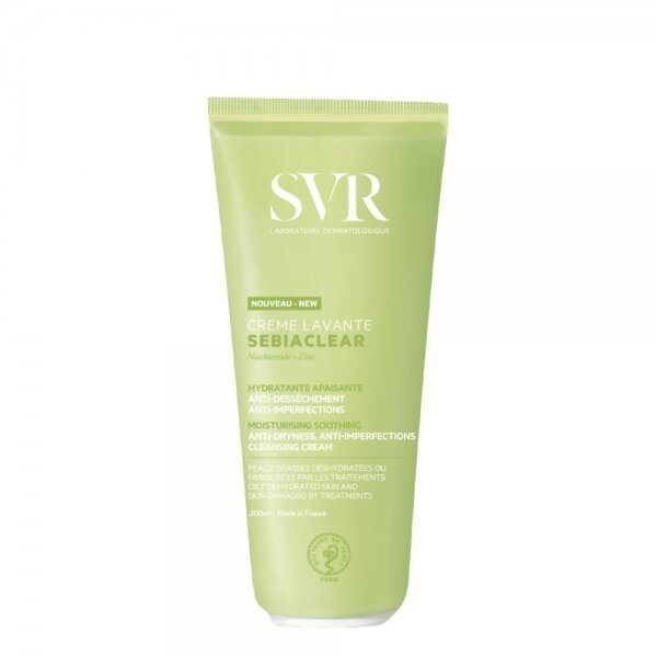 SVR SEBIACLEAR raminantis prausimosi kremas su drėkinamuoju poveikiu į aknę linkusiai odai, 200 ml