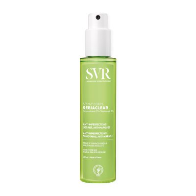 SVR Sebiaclear Spray Corps kūno purškiklis nuo spuogų aknės linkusiai odai, 150 ml
