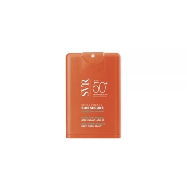 SVR SUN SECURE SPRAY POCKET SPF50+ kišeninio formato purškiama apsaugos nuo saulės, 20 ml