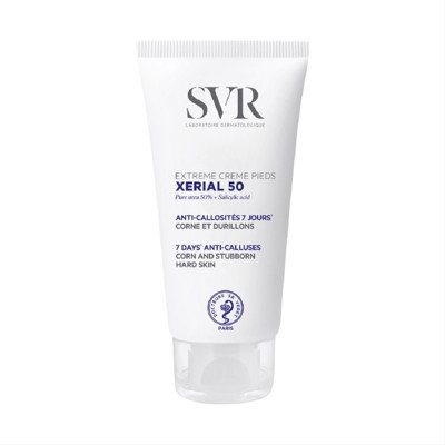 SVR XERIAL 50 EXTREME CRÈME PIEDS, intensyvaus poveikio kojų kremas su šlapalu 50 % suragėjusios odos minkštinimui, 50 ml