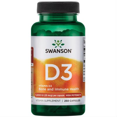 SWANSON, 1000TV, Vitaminas D3, 250 kapsulių