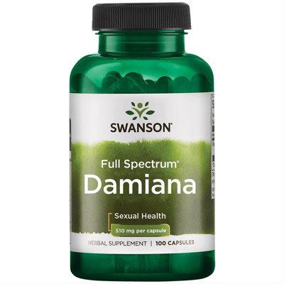 SWANSON DAMIANA LEAVES, 100 kapsulių