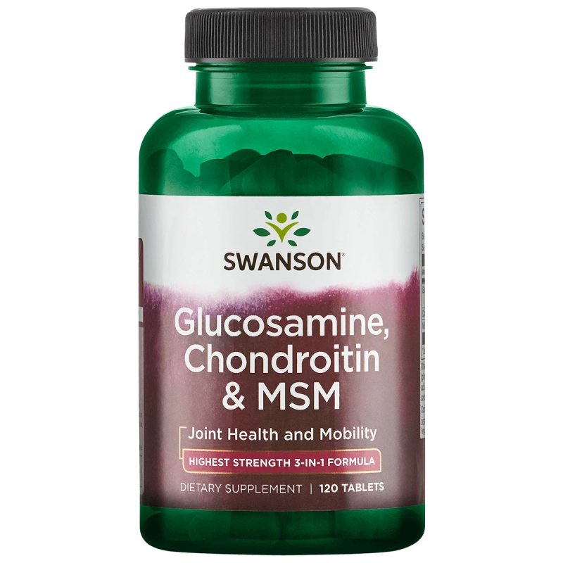 SWANSON, Gliukozaminas, chondroitinas ir MSM tab., N120