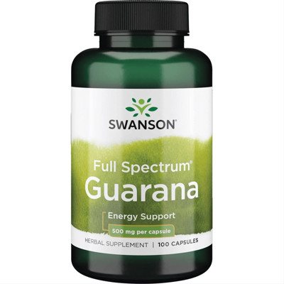 SWANSON GUARANA, 500 mg, 100 kapsulių
