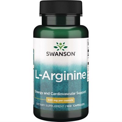SWANSON L-ARGININAS, 500 mg, 100 kapsulių