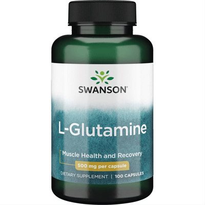 SWANSON L-GLUTAMINAS, 500 mg, 100 kapsulių