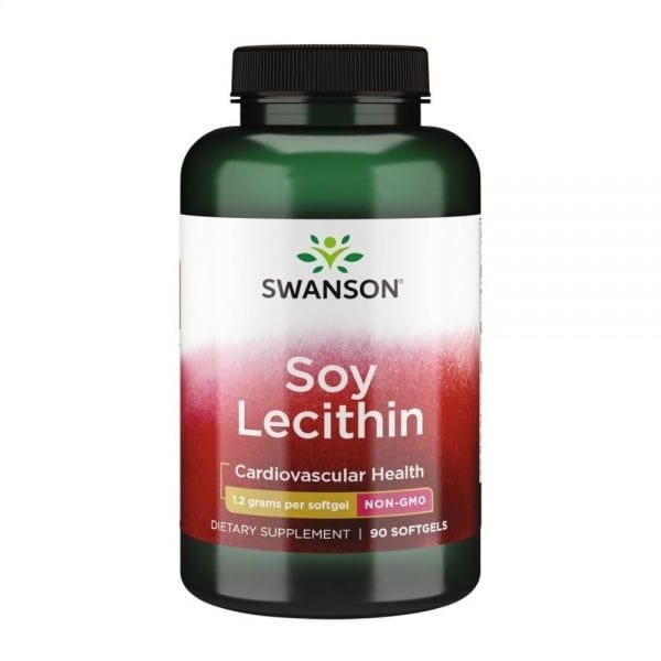 SWANSON maisto papildas LECITINAS 1200 mg, be GMO, 90 kaps.