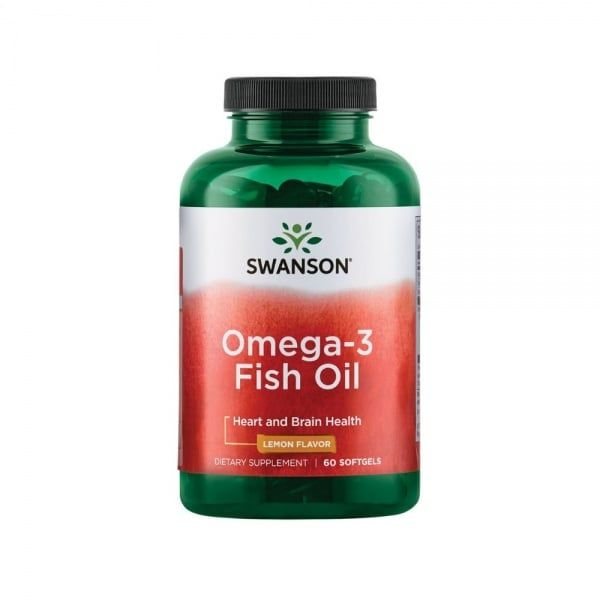 SWANSON maisto papildas OMEGA 3 1000 mg, citrinų skonio, 60 kaps.