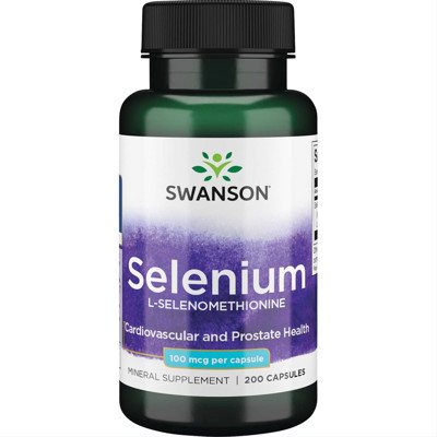 SWANSON SELENAS, 100 mcg, 200 kapsulių