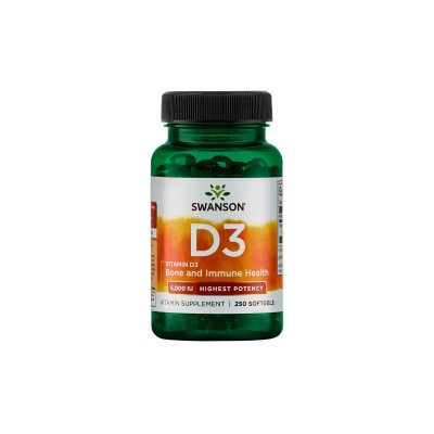 SWANSON VITAMINAS D3 5000TV kapsulės su linų sėmenų aliejumi, N250