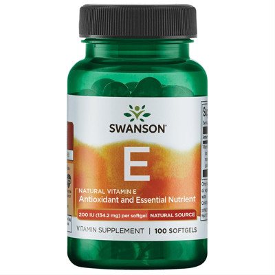 SWANSON, Vitaminas E, natūralus, 100 kapsulių