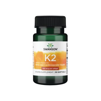 SWANSON Vitaminas K2 100 MCG, 30 minkštų kapsulių