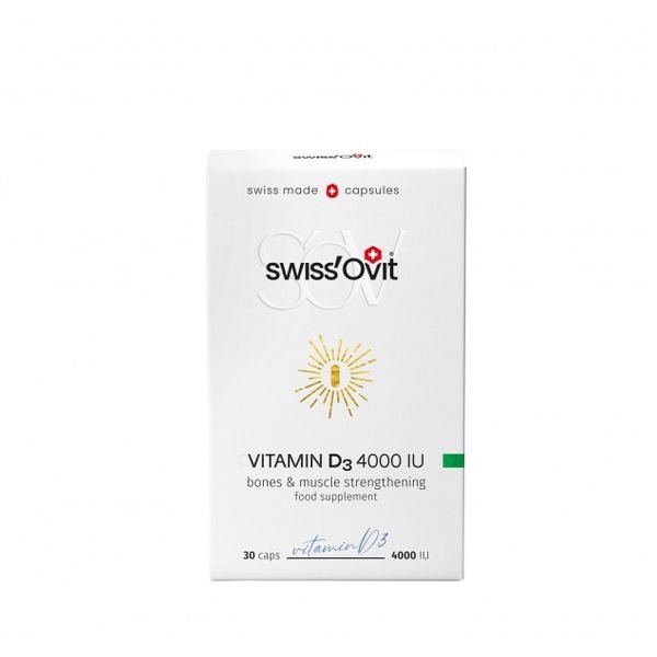 SWISSOVIT maisto papildas VITAMINAS D3 4000 TV, 30 kaps.