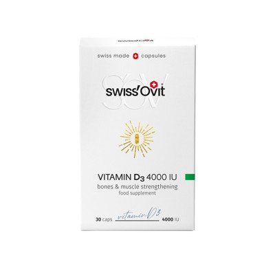 SWISSOVIT,vitaminas D3, 4000TV, 30 kapsulių